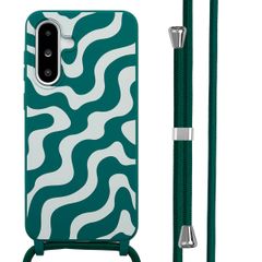 imoshion SilikonHülle design mit Band Samsung Galaxy A36 / A56 - Petrol Green Groovy