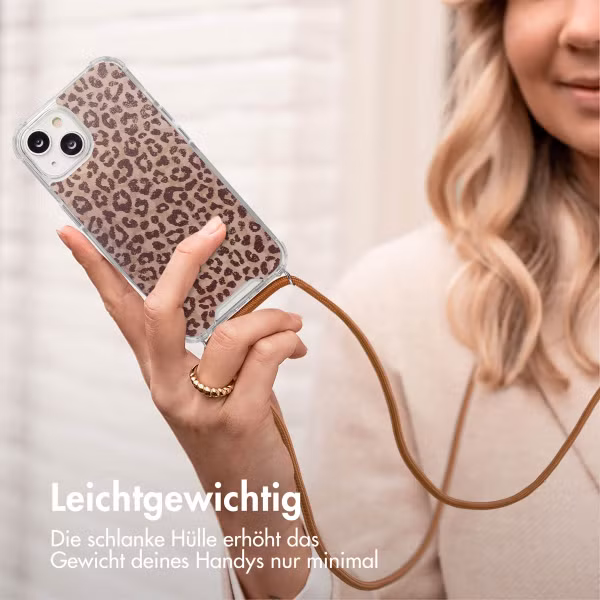 imoshion Design Hülle mit Band Apple iPhone 14 - Leopard Mood
