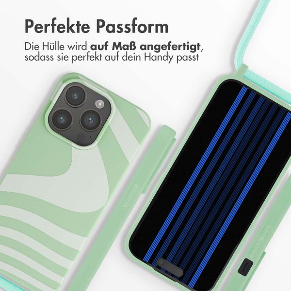 imoshion Silikonhülle design mit Band für das iPhone 15 Pro - Retro Green