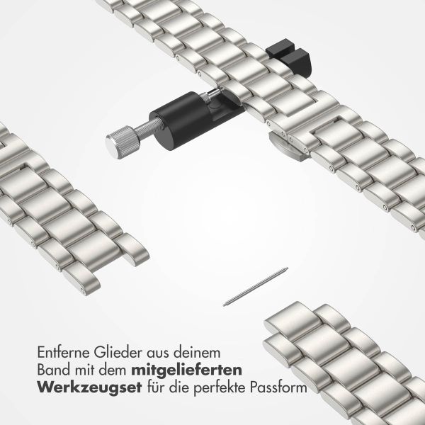 Selencia Slim Stahlgliederarmband für die Apple Watch Series 1 bis 9 / SE (38/40/41 mm) | Series 10 (42 mm) - Starlight