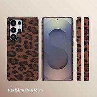 Selencia Sabi Backcover Leopardenmuster mit MagSafe Samsung Galaxy S25 Ultra - Mocha Brown