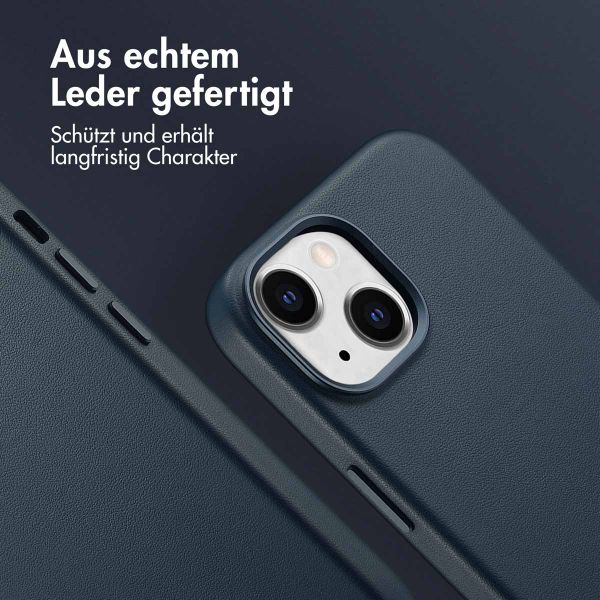 Accezz MagSafe Leather Backcover für das iPhone 15 - Nightfall Blue