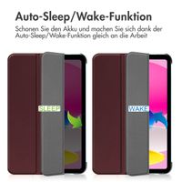 imoshion Trifold Klapphülle Apple iPad 11 (2025) 11 Zoll A16 / iPad 10 (2022) 10.9 Zoll - Bordeaux