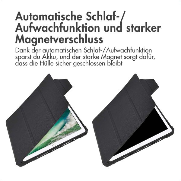 Accezz Rugged Trifold Klapphülle Apple iPad 6 (2018) 9.7 Zoll / iPad 5 (2017) 9.7 Zoll / Air 2 (2014)/Air 1 (2013) - Schwarz