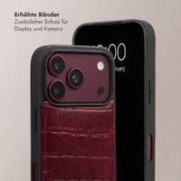 Selencia Nova Croco HandyHülle mit Kordel und Kartenhalter Apple iPhone 18 Pro / 17 Pro - Burgundy