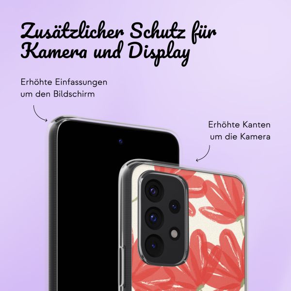 Personalisierte Hülle mit Blumen Samsung Galaxy A54 (5G) - Transparent