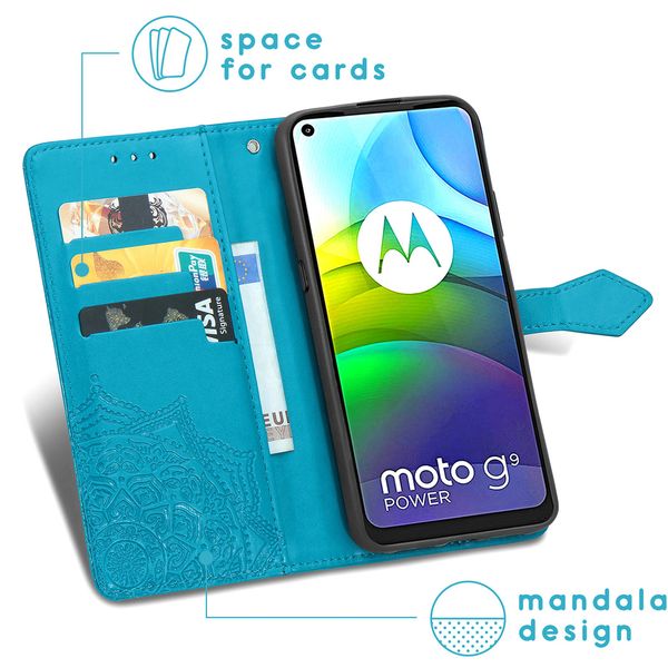 imoshion Mandala Klapphülle Motorola Moto G9 Power - Türkis