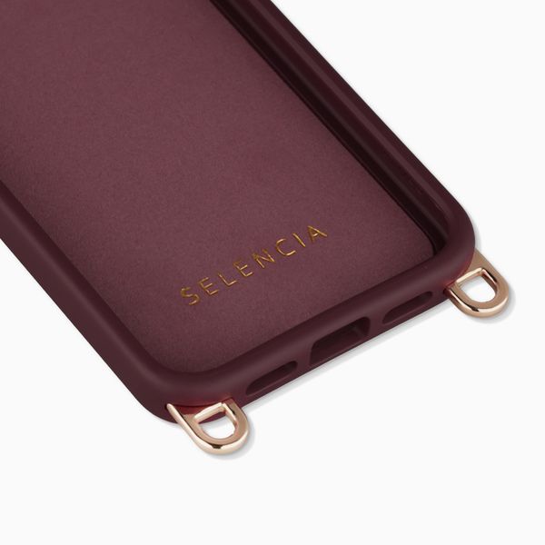 Selencia Rivièra Backcover mit MagSafe mit abnehmbaren Haken Apple iPhone SE (2022 / 2020) / 8 / 7 / 6(s) - Bold Burgundy