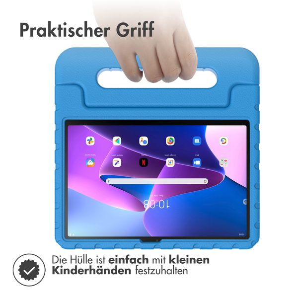 imoshion Schutzhülle mit Handgriff kindersicher für das Lenovo Tab M10 (3rd gen) - Blau