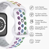 imoshion Sportarmband⁺ für das Apple Watch Series 1 bis 11 / SE / Ultra (44/45/46/49 mm) - Größe S/M - White Rainbow