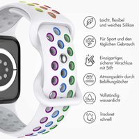 imoshion Sportarmband⁺ für die Apple Watch Series 1 bis 10 / SE / Ultra (2) (44/45/46/49 mm) - Größe S/M - White Rainbow