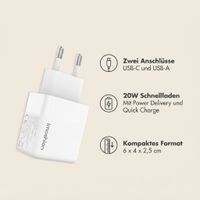 imoshion Wandladegerät - Ladegerät - USB-C- und USB-Anschluss - Power Delivery - 20 Watt - Weiß