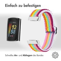 imoshion Elastisches Nylonarmband für das  Fitbit Charge 5 - Mehrfarbig