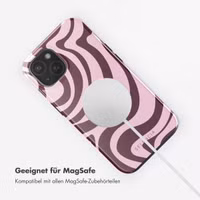 Selencia Vivid Rückabdeckung mit MagSafe Apple iPhone 15 - Wavy Swirl Pink Plum