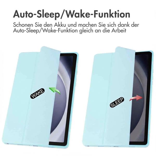 imoshion Trifold Hardcase Klapphülle Samsung Galaxy Tab A9 Plus - Hellblau
