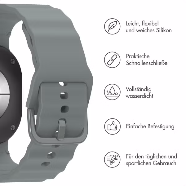 imoshion Wave Silikonarmband für das  Samsung Galaxy Watch 8 (40/44mm) / Classic (46mm) - Dunkelgrau