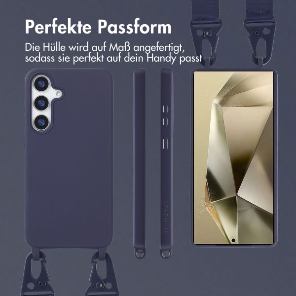 Selencia SilikonHülle mit abnehmbarem Band Samsung Galaxy S25 Ultra - Dunkelblau