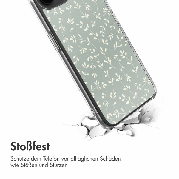 imoshion Design Hülle Apple iPhone 16e - Smoke Green Flowers