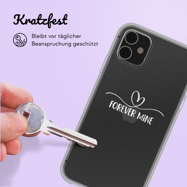 Personalisierte Hülle mit elegantem Herz iPhone SE (2022 / 2020) / 8 / 7 - Transparent