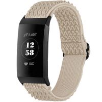 imoshion Elastisches Nylonarmband für das  Fitbit Charge 3 / 4 - Beige
