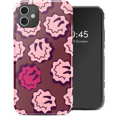 Selencia Vivid Back Cover Apple iPhone 11 - Wavy Smiley Pink