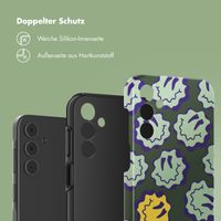 Selencia Vivid Back Cover Samsung Galaxy A15 (5G) - Wavy Smiley Green