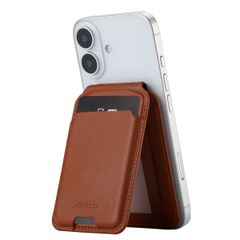 Accezz Leder-Wallet mit Standfunktion - Geeignet für MagSafe und Qi2 - Sienna Brown