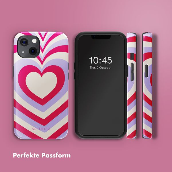 Selencia Vivid Rückabdeckung mit MagSafe Apple iPhone 13 - Double Hearts Rubine Red Lilac
