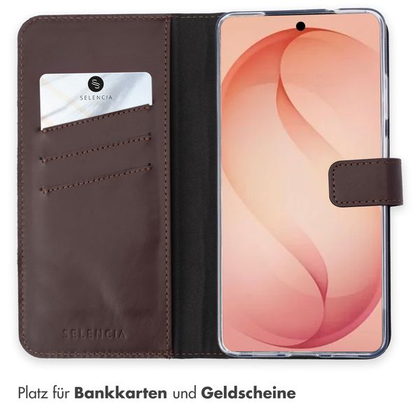 Selencia Echtleder Klapphülle Samsung Galaxy S26 Plus - Braun
