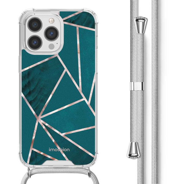 imoshion Design Hülle mit Band für das iPhone 13 Pro - Petrol Green Graphic