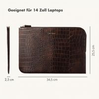 Selencia Croco Laptop Hülle 14 Zoll - Laptop Sleeve - Choco Brown