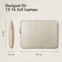 Accezz Leather Laptop Hülle mit Reißverschluss 15-16 Zoll - Laptop Sleeve - Beige
