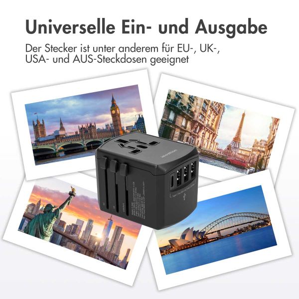 imoshion Universalreiseadapter - USB-C &  USB-A - Schwarz