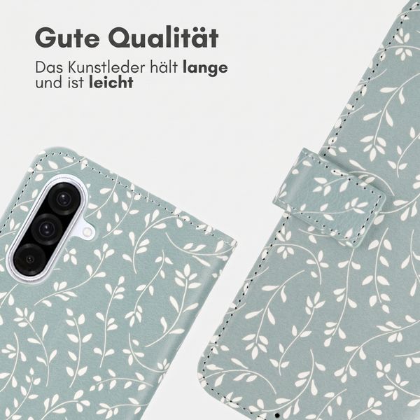 imoshion Design Klapphülle Samsung Galaxy A36 - Smoke Green Flowers