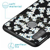 imoshion Design Hülle Huawei P30 Lite - Blume - Weiß / Schwarz