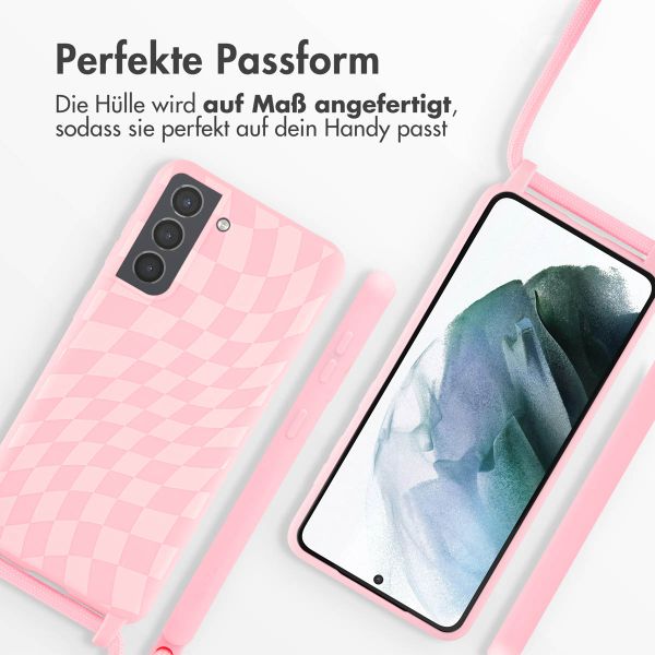 imoshion Silikonhülle design mit Band für das Samsung Galaxy S21 - Retro Pink