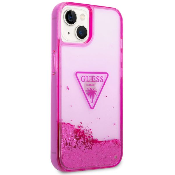 Guess Liquid Glitter Back Cover für das iPhone 14 - Fuchsia