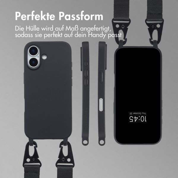 Selencia SilikonHülle mit abnehmbarem Band Apple iPhone 17 - Schwarz