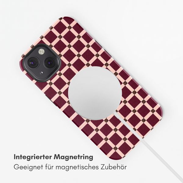 Selencia Vivid Rückabdeckung mit MagSafe Apple iPhone 13 - Check This Burgundy