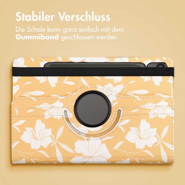 imoshion 360° drehbare Design Klapphülle für das Samsung Galaxy Tab S9 FE - Yellow Flowers