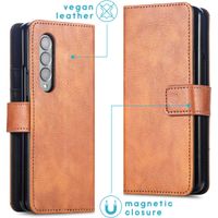 imoshion Luxuriöse Klapphülle Samsung Galaxy Z Fold3 - Zwart - Braun