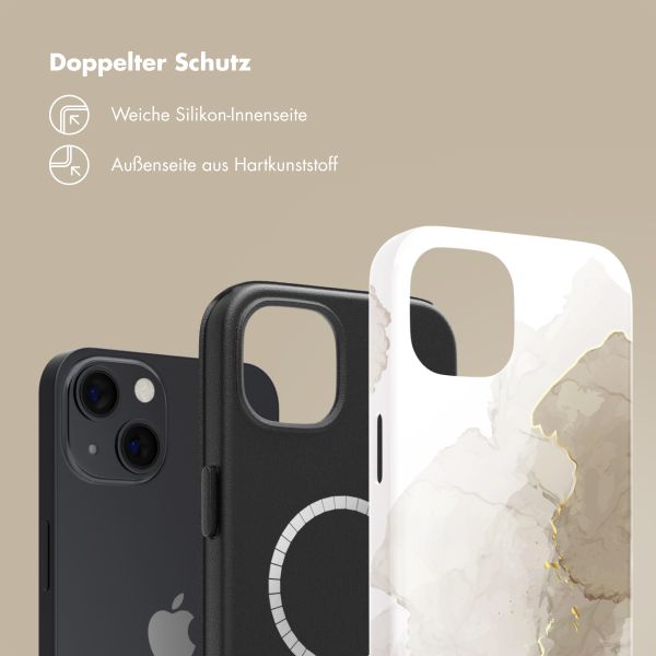 Selencia Vivid Rückabdeckung mit MagSafe Apple iPhone 13 - Marble Light Brown