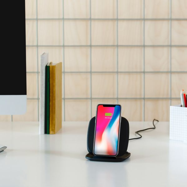 Zens Fast Wireless Charger Stand - Kabelloses Ladegerät - Mit Ladekabel - 10 Watt - Schwarz 