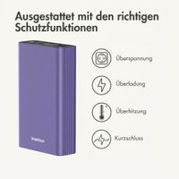 imoshion Ultra Series Aluminium Powerbank 20.000 mAh - Schnellladen bis 33W - Tropical Violet