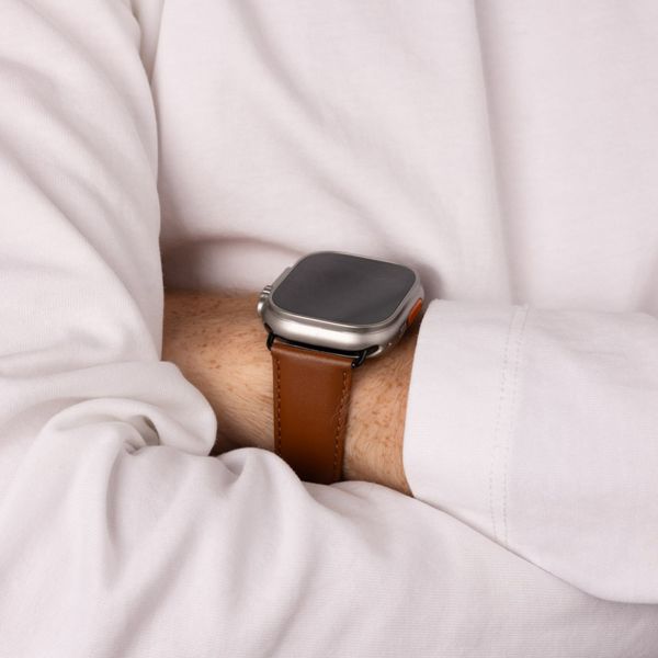 imoshion Classic Lederarmband für das  Apple Watch Series 1 t/m 11 / SE / Ultra (44/45/46/49 mm) - Braun