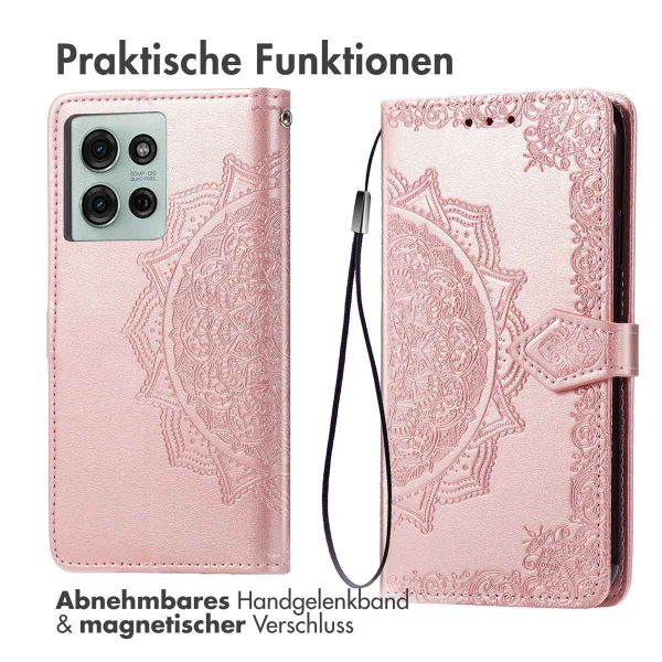 imoshion Mandala Klapphülle für das Motorola Moto G75 5G - Rose Gold