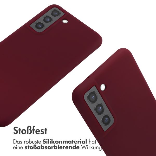 imoshion Silikonhülle mit Band für das Samsung Galaxy S21 FE - Dunkelrot