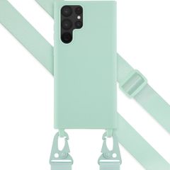 Selencia SilikonHülle mit abnehmbarem Band Samsung Galaxy S22 Ultra - Türkis