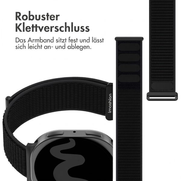 imoshion Nylonarmband für Samsung Galaxy Watch 8 (40/44mm) / Classic (46mm) - Schwarz