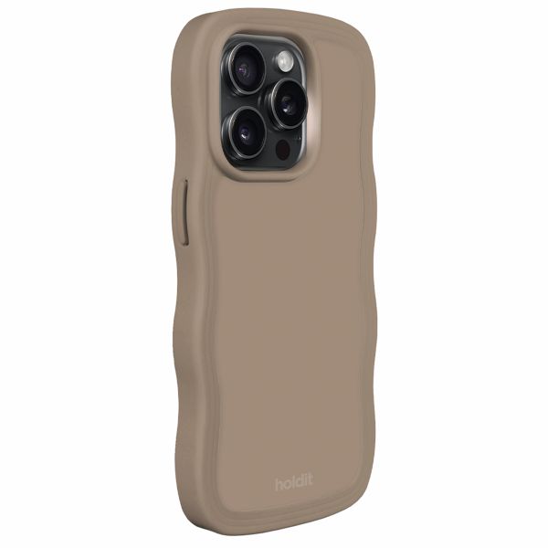 Holdit Wavy Case für das iPhone 15 Pro - Mocha Brown